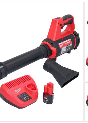 Milwaukee M12 BBL-201 akumulatorowa dmuchawa 12 V + 1x akumulator 2,0 Ah + ładowarka