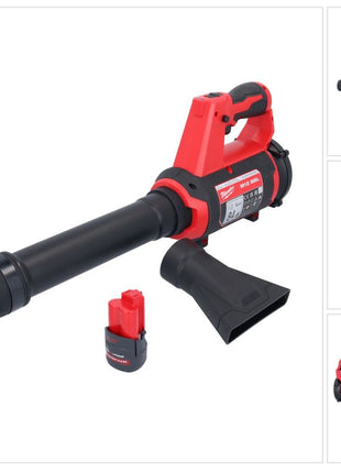 Milwaukee M12 BBL-251 akumulatorowa dmuchawa 12 V + 1x akumulator 2,5 Ah - bez ładowarki