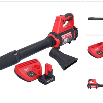 Milwaukee M12 BBL-401 Akku Gebläse 12 V + 1x Akku 4,0 Ah + Ladegerät