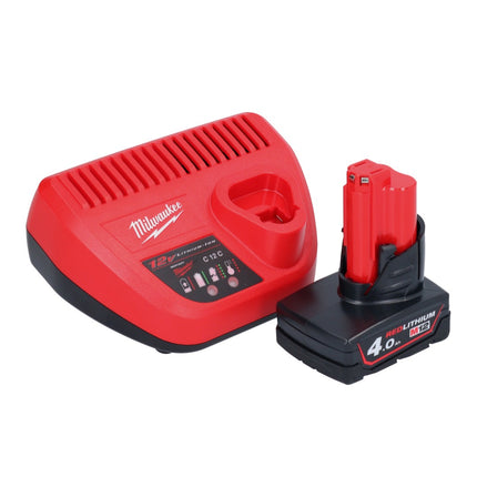 Milwaukee M12 BBL-401 Akku Gebläse 12 V + 1x Akku 4,0 Ah + Ladegerät