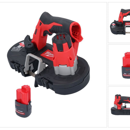 Sega a nastro a batteria Milwaukee M12 BS-251 12 V 41 x 41 mm + 1x batteria 2,5 Ah - senza caricabatteria