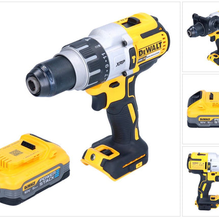 Taladro percutor inalámbrico DeWalt DCD 996 N 18 V 95 Nm sin escobillas + 1x batería Powerstack 5,0 Ah - sin cargador
