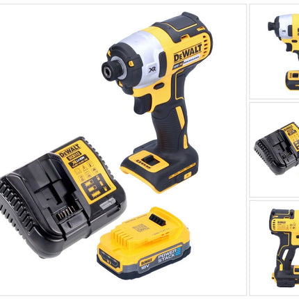 Llave de impacto a batería DeWalt DCF 887 E1 18 V 205 Nm 1/4" sin escobillas + 1x batería 1,7 Ah + cargador