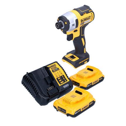 DeWalt DCF 887 D2 cordless impact wrench 18 V 205 Nm 1/4" brushless + 2x rechargeable battery 2.0 Ah + charger