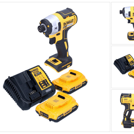 DeWalt DCF 887 D2 cordless impact wrench 18 V 205 Nm 1/4" brushless + 2x rechargeable battery 2.0 Ah + charger