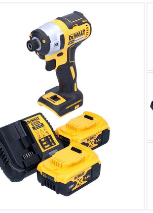 DeWalt DCF 887 P2 cordless impact wrench 18 V 205 Nm 1/4" brushless + 2x rechargeable battery 5.0 Ah + charger