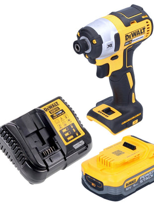 DeWalt DCF 887 H1 Clé à choc sans fil 18 V 205 Nm 1/4" Brushless + 1x batterie Powerstack 5,0 Ah + chargeur
