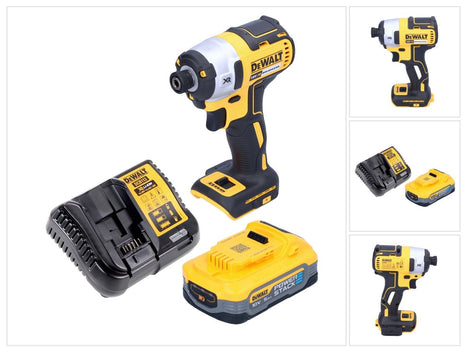Avvitatore a impulsi a batteria DeWalt DCF 887 H1 18 V 205 Nm 1/4" brushless + 1x batteria powerstack 5,0 Ah + caricabatterie
