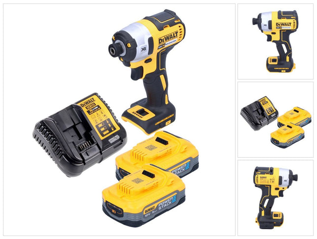 DeWalt DCF 887 H2 cordless impact wrench 18 V 205 Nm 1/4" brushless + 2x battery powerstack 5.0 Ah + charger