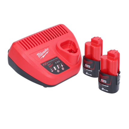 Milwaukee M12 PCSS-202 cordless stainless steel pipe cutter 12 V 12 - 28 mm + 2x rechargeable battery 2.0 Ah + charger
