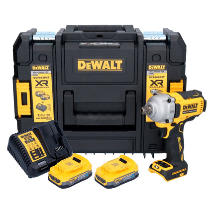 Llave de impacto a batería DeWalt DCF 892 E2T 18 V 813 Nm 1/2" sin escobillas + 2x batería 1,7 Ah + cargador + TSTAK