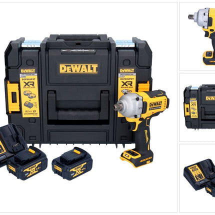 Llave de impacto a batería DeWalt DCF 892 M2T 18 V 813 Nm 1/2" sin escobillas + 2x batería 4,0 Ah + cargador + TSTAK