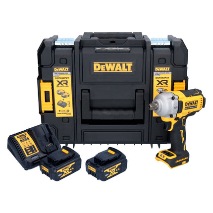Llave de impacto a batería DeWalt DCF 892 M2T 18 V 813 Nm 1/2" sin escobillas + 2x batería 4,0 Ah + cargador + TSTAK
