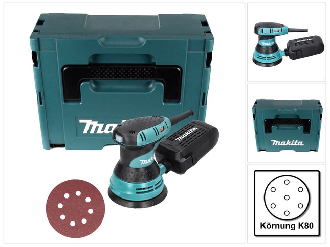 Lijadora rotorbital Makita BO 5031 300 W 125 mm + 50 lijas K80 + Makpac