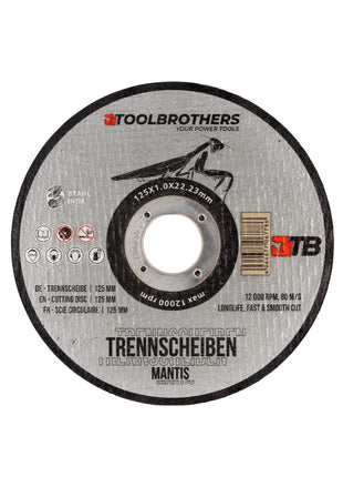 Metabo WE 15-125 Quick angle grinder 1550 W 125 mm + 25x Toolbrothers MANTIS cutting disc