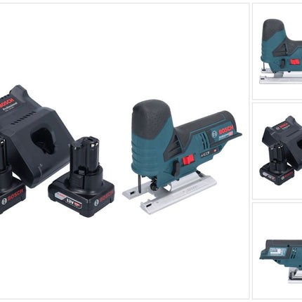 Bosch GST 12V-70 Sierra de calar profesional sin cable 12 V 70 mm + 2x acumulador 6,0 Ah + cargador