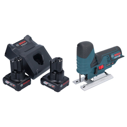 Bosch GST 12V-70 Sierra de calar profesional sin cable 12 V 70 mm + 2x acumulador 6,0 Ah + cargador