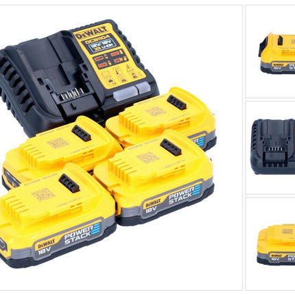 DeWalt DCB 1104 E4 Kit de démarrage sans fil 12 V / 18 V 4x batterie Powerstack 1,7 Ah + chargeur DCB 1104