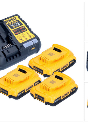 DeWalt DCB 1104 D3 Battery Starter Set 12 V / 18 V 3x battery 2.0 Ah + DCB 1104 charger