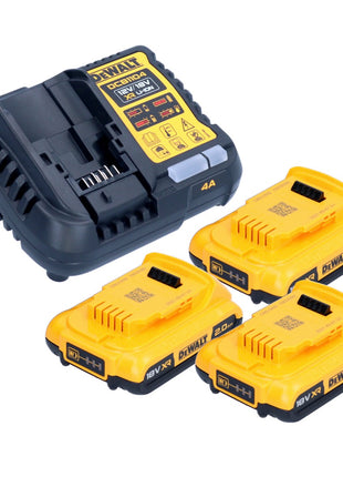 DeWalt DCB 1104 D3 Battery Starter Set 12 V / 18 V 3x battery 2.0 Ah + DCB 1104 charger