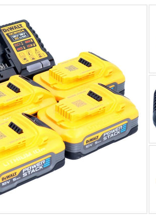 DeWalt DCB 1104 H4 Battery Starter Set 12 V / 18 V 4x batteria Powerstack 5,0 Ah + caricatore DCB 1104