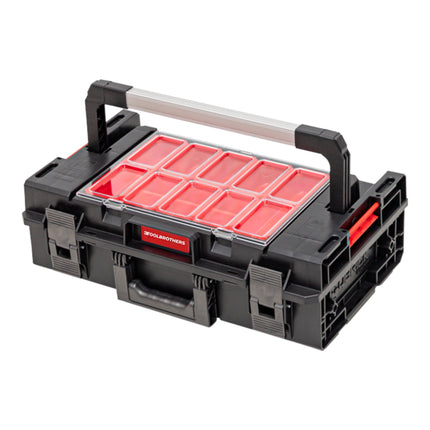 Toolbrothers RHINO XXL Werkzeugkoffer ECO Handling+ Höhe M 15,4 l IP66 mit herausnehmbaren Trennwänden + Boxen