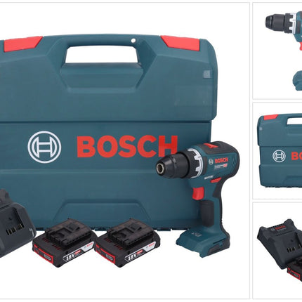 Bosch GSR 18V-55 Professional cordless drill driver 18 V 55 Nm brushless + 2x rechargeable battery 2.0 Ah + charger + L-case