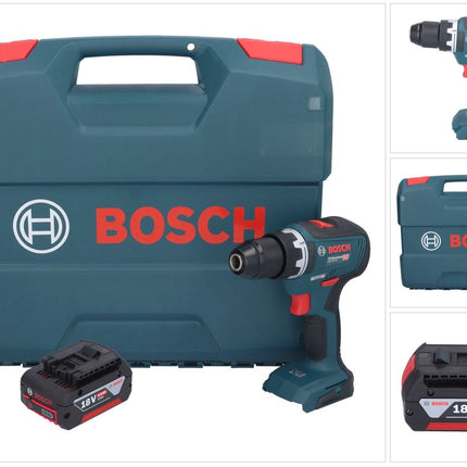 Bosch GSR 18V-55 Taladro atornillador inalámbrico profesional 18 V 55 Nm sin escobillas + 1x batería 4,0 Ah + L-Case - sin cargador