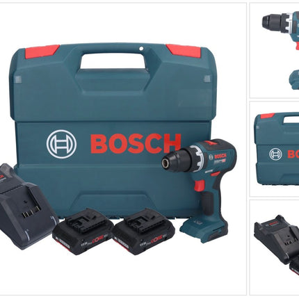 Bosch GSR 18V-55 Taladro atornillador inalámbrico profesional 18 V 55 Nm sin escobillas + 2 baterías ProCORE 4,0 Ah + cargador + estuche L