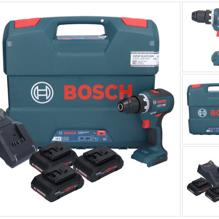 Bosch GSR 18V-55 Professional taladro atornillador inalámbrico 18 V 55 Nm sin escobillas (0615A5002P) + 3x batería ProCORE 4,0 Ah + cargador + estuche L