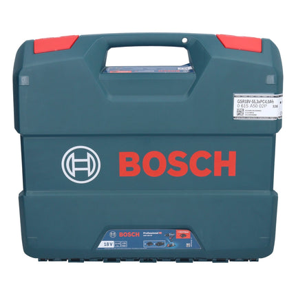 Bosch GSR 18V-55 Professional taladro atornillador inalámbrico 18 V 55 Nm sin escobillas (0615A5002P) + 3x batería ProCORE 4,0 Ah + cargador + estuche L