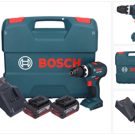 Bosch GSB 18V-55 Taladradora de percusión profesional sin cable 18 V 55 Nm sin escobillas ( 0615990L7C ) + 2x acumulador 4,0 Ah + cargador + maletín