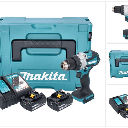 Makita DHP 489 RGJ akumulatorowa wiertarko-wkrętarka udarowa 18 V 73 Nm bezszczotkowa + 2x akumulator 6,0 Ah + ładowarka + Makpac
