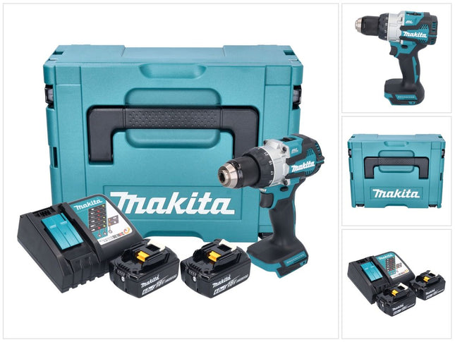 Makita DHP 489 RGJ akumulatorowa wiertarko-wkrętarka udarowa 18 V 73 Nm bezszczotkowa + 2x akumulator 6,0 Ah + ładowarka + Makpac