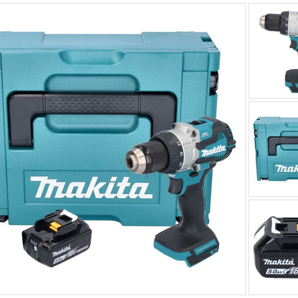 Makita DDF 489 T1J cordless drill driver 18 V 73 Nm brushless + 1x rechargeable battery 5.0 Ah + Makpac - without charger