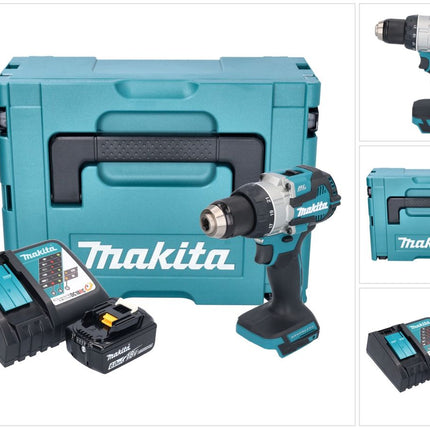 Makita DDF 489 RG1J taladro atornillador inalámbrico 18 V 73 Nm sin escobillas + 1x batería 6,0 Ah + cargador + Makpac