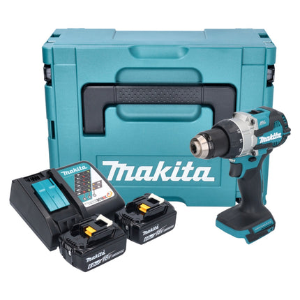 Makita DDF 489 RGJ taladro atornillador inalámbrico 18 V 73 Nm sin escobillas + 2 baterías 6,0 Ah + cargador + Makpac
