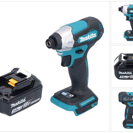 Makita DTD 157 F1 cordless impact wrench 18 V 140 Nm 1/4" brushless + 1x rechargeable battery 3.0 Ah - without charger