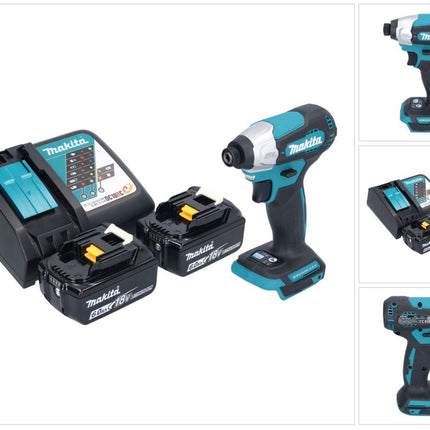 Makita DTD 157 RG cordless impact wrench 18 V 140 Nm 1/4" brushless + 2x rechargeable battery 6.0 Ah + charger