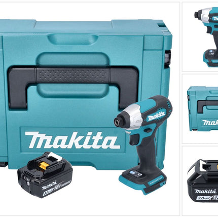 Avvitatore a impulsi a batteria Makita DTD 157 F1J 18 V 140 Nm 1/4" brushless + 1x batteria ricaricabile 3,0 Ah + Makpac - senza caricabatterie