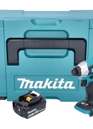 Makita DTD 157 F1J cordless impact wrench 18 V 140 Nm 1/4" brushless + 1x rechargeable battery 3.0 Ah + Makpac - without charger