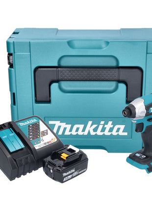Makita DTD 157 RF1J cordless impact wrench 18 V 140 Nm 1/4" brushless + 1x rechargeable battery 3.0 Ah + charger + Makpac