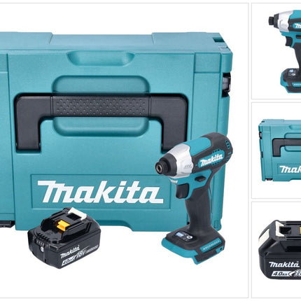 Makita DTD 157 M1J akumulatorowy klucz udarowy 18 V 140 Nm 1/4" bezszczotkowy + 1x akumulator 4,0 Ah + Makpac - bez ładowarki