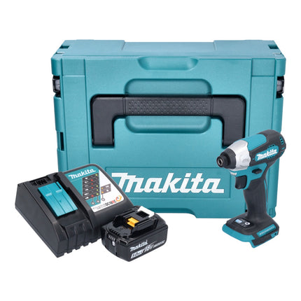 Makita DTD 157 RT1J akumulatorowy klucz udarowy 18 V 140 Nm 1/4" bezszczotkowy + 1x akumulator 5,0 Ah + ładowarka + Makpac