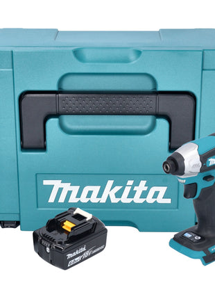 Makita DTD 157 G1J cordless impact wrench 18 V 140 Nm 1/4" brushless + 1x rechargeable battery 6.0 Ah + Makpac - without charger