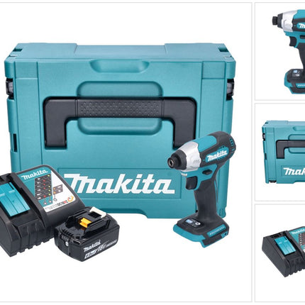 Llave de impacto sin cable Makita DTD 157 RG1J 18 V 140 Nm 1/4" sin escobillas + 1x batería recargable 6,0 Ah + cargador + Makpac