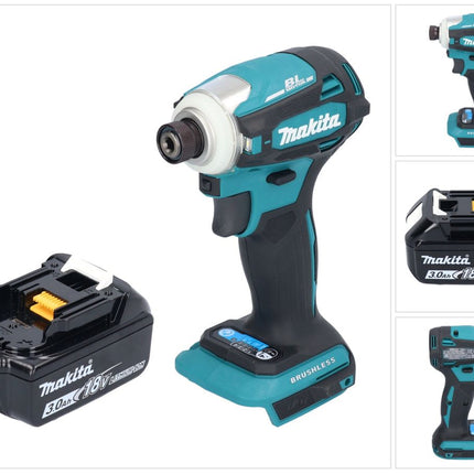 Makita DTD 172 F1 akumulatorowy klucz udarowy 18 V 180 Nm 1/4" bezszczotkowy + 1x akumulator 3,0 Ah - bez ładowarki