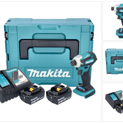 Makita DTD 172 RMJ cordless impact wrench 18 V 180 Nm 1/4" brushless + 2x rechargeable battery 4.0 Ah + charger + Makpac
