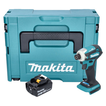 Llave de impacto a batería Makita DTD 172 T1J 18 V 180 Nm 1/4" sin escobillas + 1x batería 5,0 Ah + Makpac - sin cargador