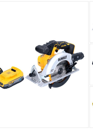 DeWalt DCS 565 E1 cordless circular saw 18 V 165 mm brushless + 1x Powerstack battery 1.7 Ah + charger